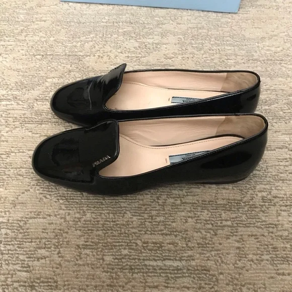 Prada Glossy Black Loafers - Picture 5 of 13